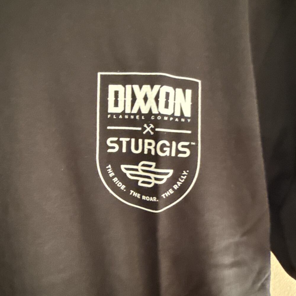 Dixxon Tee Shirt Mens Size Large Black Ride Roar Rally Badge Sturgis New - Picture 3 of 5